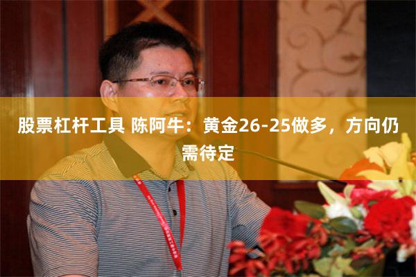 股票杠杆工具 陈阿牛：黄金26-25做多，方向仍需待定